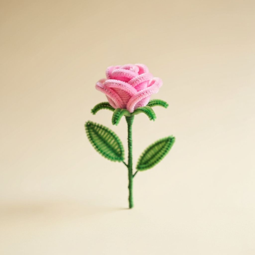 Pink pipe cleaner rose